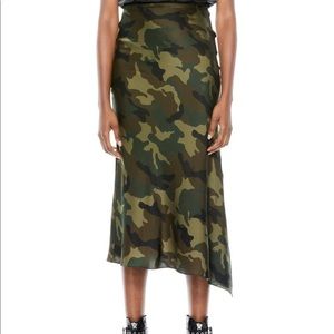 Alice + Olivia
Asymetrical Camo Slip Skirt NWT